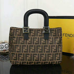 Fendi Ff Fabric Tote With Golden Hardware Ff06