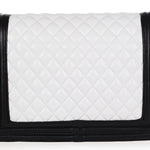 BOY CHANEL FLAP BAG LARGE WHITE AND BLACK