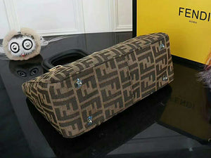 Fendi Ff Fabric Tote With Golden Hardware Ff06