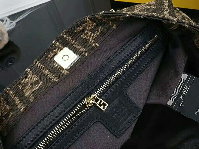 Fendi Ff Fabric Tote With Golden Hardware Ff06