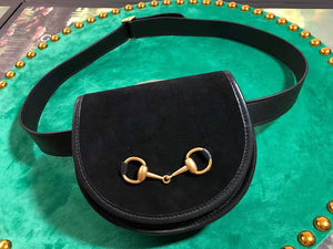 GUCCI HORSEBIT BELT BAG SUEDE BLACK