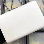 GUCCI DIONYSUS GG SUPREME OSTRICH LEATHER CHAIN WALLET WHITE