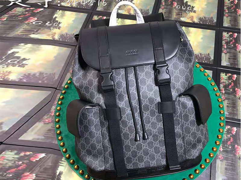 GUCCI GG SUPREME CANVAS SOFT BACKPACK BLACK 450958