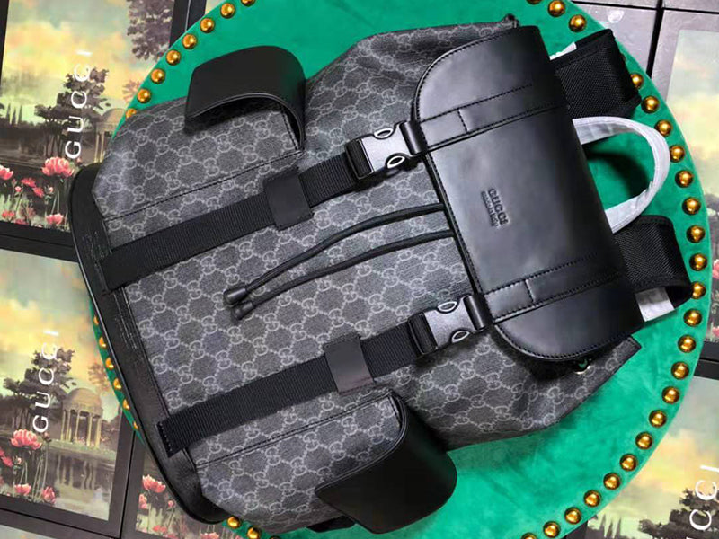 GUCCI GG SUPREME CANVAS SOFT BACKPACK BLACK 450958