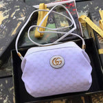 GUCCI CANDY LEATHER TRIMMED COATED CANVAS SHOULDER BAG WHITE 564580