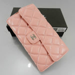 CHANEL 2.55 LARGE WALLET LAMBSKIN LEATHER PINK