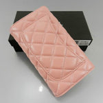 CHANEL 2.55 LARGE WALLET LAMBSKIN LEATHER PINK