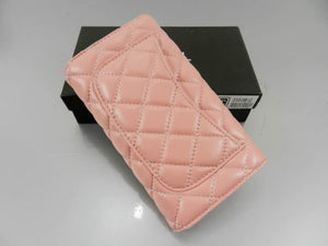 CHANEL 2.55 LARGE WALLET LAMBSKIN LEATHER PINK