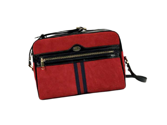 GUCCI SUEDE OPHIDIA SMALL SHOULDER BAG RED