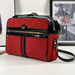 GUCCI SUEDE OPHIDIA SMALL SHOULDER BAG RED