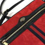 GUCCI SUEDE OPHIDIA SMALL SHOULDER BAG RED