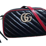 GUCCI GG MARMONT SMALL DIAGONAL MATELASSÉ SHOULDER BAG BLACK 447632