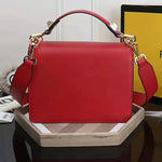 Fendi Kan I Black Leather Bag Red F5533