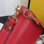 Fendi Kan I Black Leather Bag Red F5533