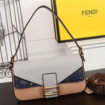 Fendi Baguette Ff Crossbody Bag Blue Grey