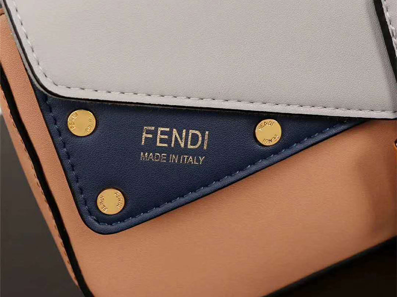 Fendi Baguette Ff Crossbody Bag Blue Grey