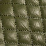 BOY CHANEL FLAP BAG GREEN IN ORIGINAL CRACKLED EFFECT LEATHER BRASS HARDWARE