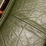 BOY CHANEL FLAP BAG GREEN IN ORIGINAL CRACKLED EFFECT LEATHER BRASS HARDWARE