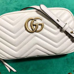 GUCCI GG MARMONT SMALL MATELASSÉ SHOULDER BAG WHITE 447632