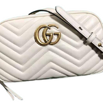 GUCCI GG MARMONT SMALL MATELASSÉ SHOULDER BAG WHITE 447632