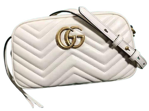 GUCCI GG MARMONT SMALL MATELASSÉ SHOULDER BAG WHITE 447632