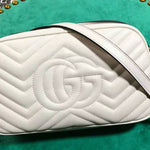 GUCCI GG MARMONT SMALL MATELASSÉ SHOULDER BAG WHITE 447632