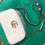 GUCCI GG MARMONT SMALL MATELASSÉ SHOULDER BAG WHITE 447632