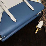 Fendi Meduim Flip Regular Leather Tote Blue