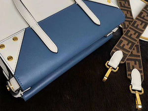 Fendi Meduim Flip Regular Leather Tote Blue