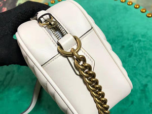 GUCCI GG MARMONT SMALL MATELASSÉ SHOULDER BAG WHITE 447632