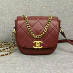 CHANEL MESSENGER BAG LAMBSKIN & GOLD-TONE METAL BURGUNDY