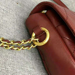 CHANEL MESSENGER BAG LAMBSKIN & GOLD-TONE METAL BURGUNDY