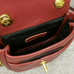 CHANEL MESSENGER BAG LAMBSKIN & GOLD-TONE METAL BURGUNDY