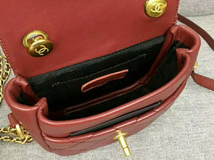 CHANEL MESSENGER BAG LAMBSKIN & GOLD-TONE METAL BURGUNDY