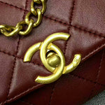 CHANEL MESSENGER BAG LAMBSKIN & GOLD-TONE METAL BURGUNDY