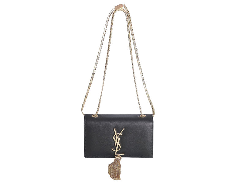 YVES SAINT LAURENT MINI MONOGRAMME BAG IN ORIGINAL LEATHER BLACK