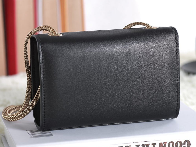 YVES SAINT LAURENT MINI MONOGRAMME BAG IN ORIGINAL LEATHER BLACK