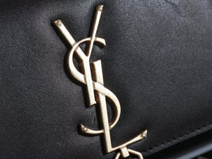 YVES SAINT LAURENT MINI MONOGRAMME BAG IN ORIGINAL LEATHER BLACK