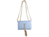 YVES SAINT LAURENT MINI MONOGRAMME BAG IN ORIGINAL LEATHER LIGHT BLUE