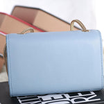 YVES SAINT LAURENT MINI MONOGRAMME BAG IN ORIGINAL LEATHER LIGHT BLUE