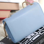 YVES SAINT LAURENT MINI MONOGRAMME BAG IN ORIGINAL LEATHER LIGHT BLUE