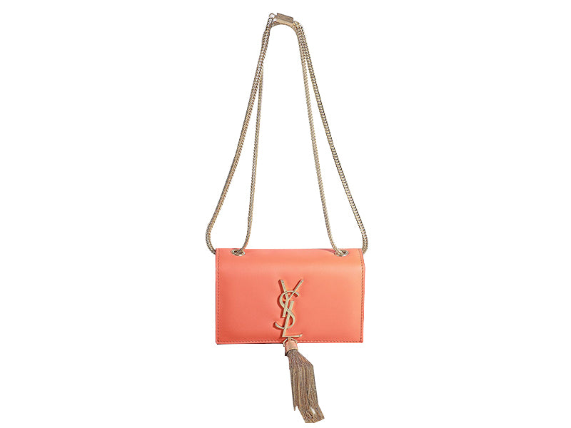 YVES SAINT LAURENT MINI MONOGRAMME BAG IN ORIGINAL LEATHER ORANGE