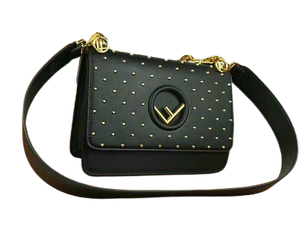 Fendi Kan I F Leather Bag Black